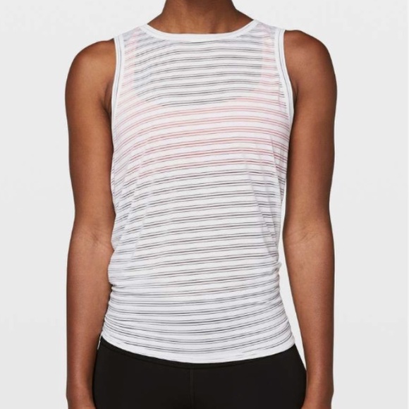 Lululemon Goal Up Tank Top Size 4 - Meet Halfway Twist Tie Open Back White Lycra - Picture 1 of 5